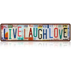 Vintage Live Laugh Love Wall Decor Street Signs Home Bar Coffee Metal Tin Signs 16 x 4 Inches