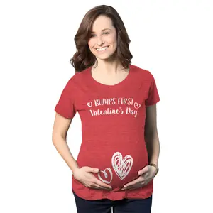Bumps First Valentines Day Maternity Shirt Cute Announcement Baby Pregnancy Tee Funny Graphic Maternity Tee Cute Pregnancy Tees With Plus Sizes Pregnant Love Maternity Wear Maternity Shirts