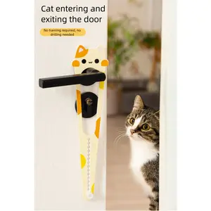 2 Pcs Cat Door Holder Latch Larger Cat Door Alternative to Keep Dogs Out of Cat Litter Boxes and Food with 15 Adjustable Sizes Strap 2.5-6" Wide Fast Latch Strap Let's Cats in Easy to Install