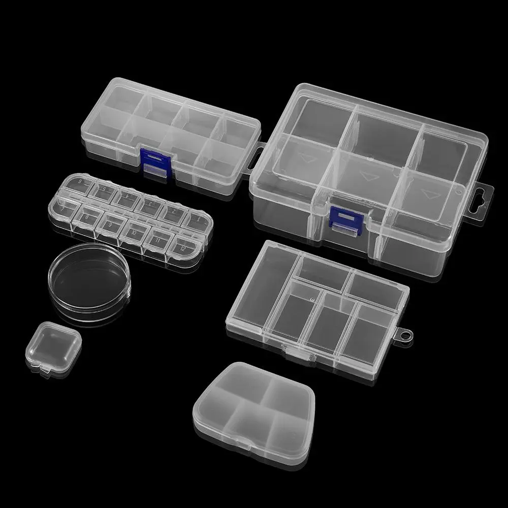 Multiple Styles Storage Container Jewelry Box Clear Plastic Organizer Box Earrings Rings Beads Storage Organizer Display Case