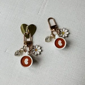 Coffee Break Mini E-reader Charm - Clip-On Dangling Accessory Chain for Kindle, Tablet, Planner