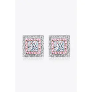 Moissanite Square Stud Earrings