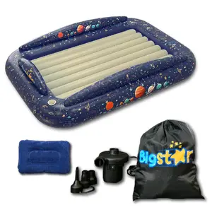 Bigstar Inflatable Toddler Bed with Solar System Bumpers and Cup Holder - Perfect for Young Space Enthusiasts