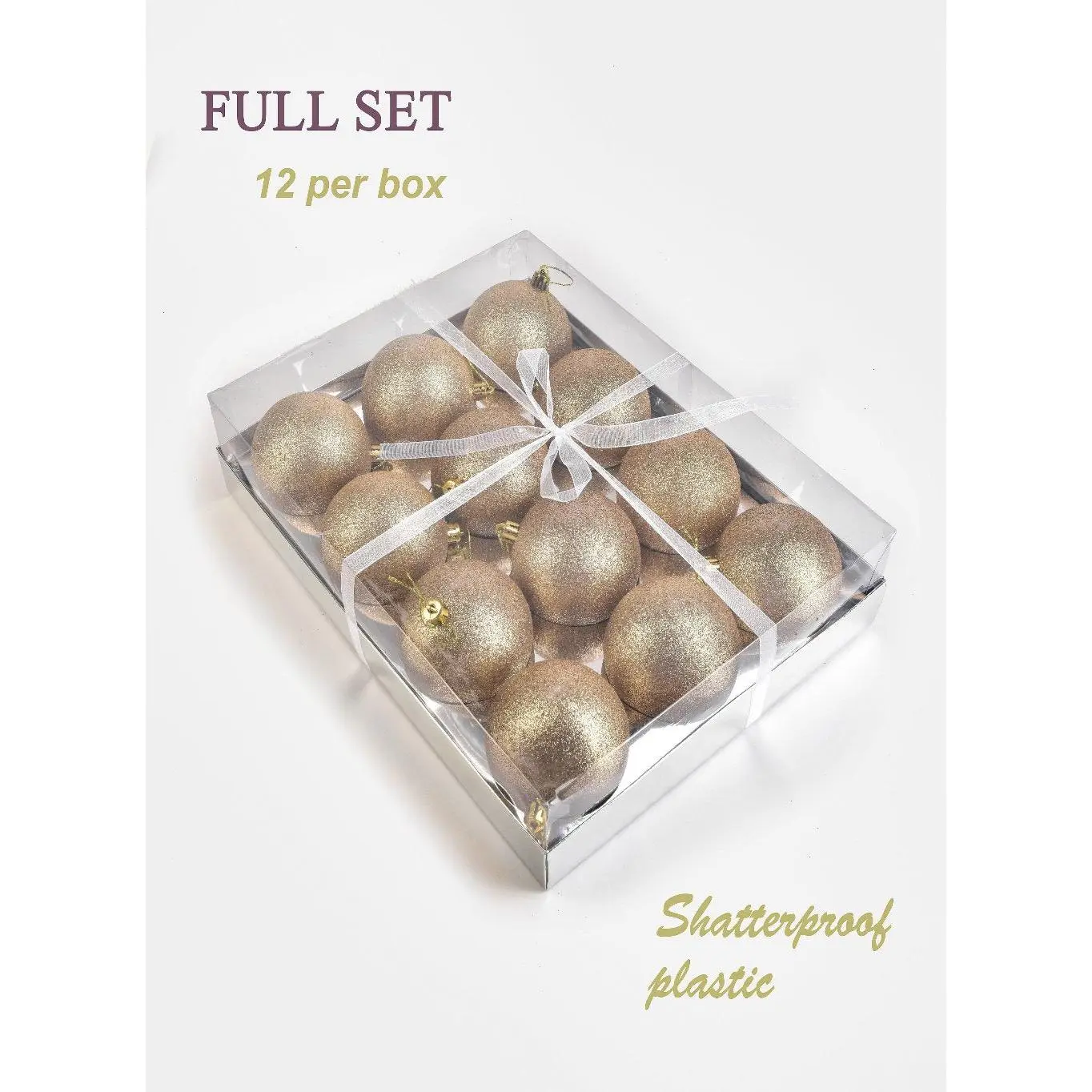 Gold Glitter Plastic Ball, 3" D