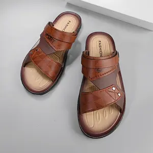 Men's Adjustable Strap Slide Sandals - Comfortable Casual Slippers, Non-Slip Summer Beach Shoes