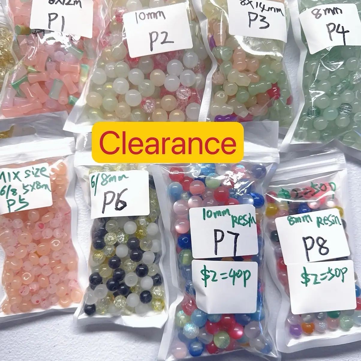 【A010】Daily Clearance Specials glass Beads resin beads acrylic beads not fit pens Final Sale mix colors for jewelry necklace bracelet making Diy Beadi