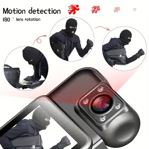 180 °   Rotatable Lens Portable Compact Wear Camera- Wearable Pocket Recorder with LCD Display, Night Vision, Perfect Gift for Holidays & Birthdays (SD Card Not Included)