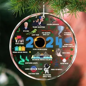 Trending 2024 Ornament, Notable Events 2024 Christmas Ornament, Commemorative 2024, Newsmaker Cute 2024 Ornament, Year to Remember Ornament, Xmas Tree Hanging