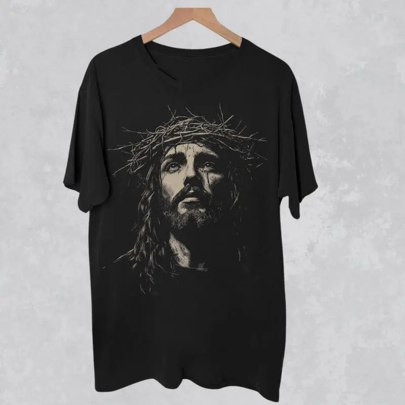 Women's Cotton Short-Sleeve Seamless Twist Graphic Tee, Cute Christian Round Neck Streetwear, Religious Gift for Her, Comfortable Faith Apparel (Comfort Colors Unisex), Hang Dry, New Year