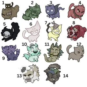 MEWGENICS Class Mini Boss Keychain, Mewgenics Charm, mewgenics keychain for key, bag, gift for friend