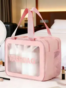 Double Layer Makeup Bag, Multi-Functional Large Capacity Travel Cosmetic Bag, Portable New Color Handbag, High-End Wash Bag