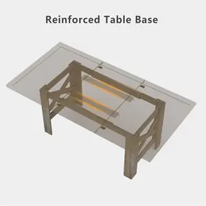 Gaomon Rustic Gray Barn Style Rectangular Farmhouse Dining Table, 6-8 Seater Long Wood Frame Kitchen Table with Pre-Installed Sturdy Triangular Legs, Thick Frame & Extra Thick Base for Apartment, Party