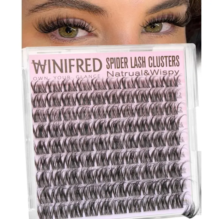 Spider Lash Clusters Wispy Eyelash Clusters Natural Fluffy Lash Extensions | Breeze D Curly Cluster Eyelash Extensions10-16mm Invisible Band Eyelashes Kim&K Individual Lashes by Winifred