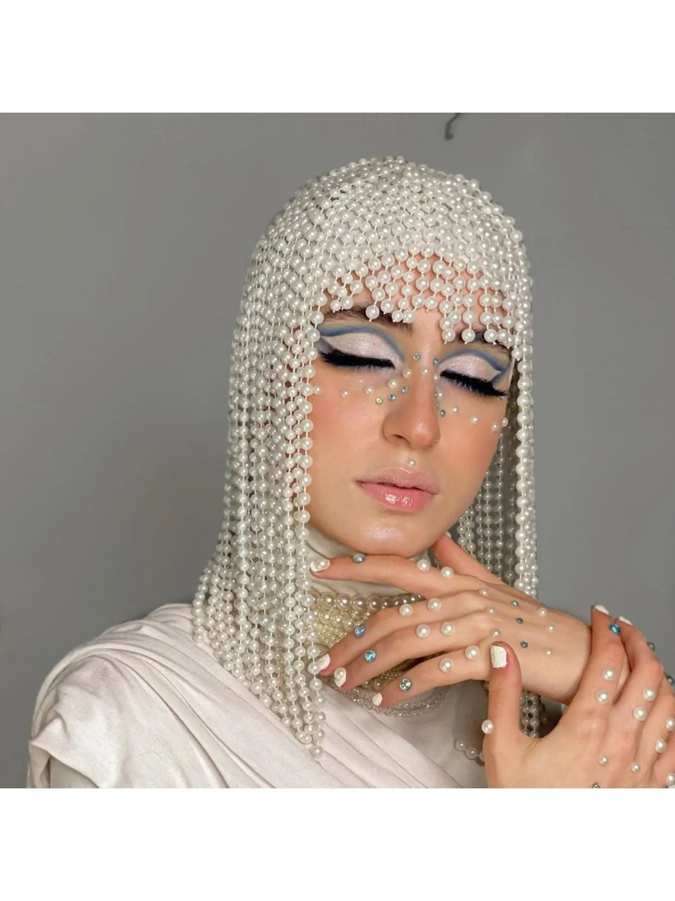 New pearl hair accessories with Instagram high-end feel, exquisite tassel hair ornaments, bride forehead hair accessories Hair band Tiara, Elegant Crown Design, Bridal