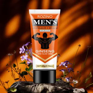 ROZINO Men's Massage Cream with Ginseng & Aloe Vera 60g for Enhanced Grooming Routine Personalized Care Products