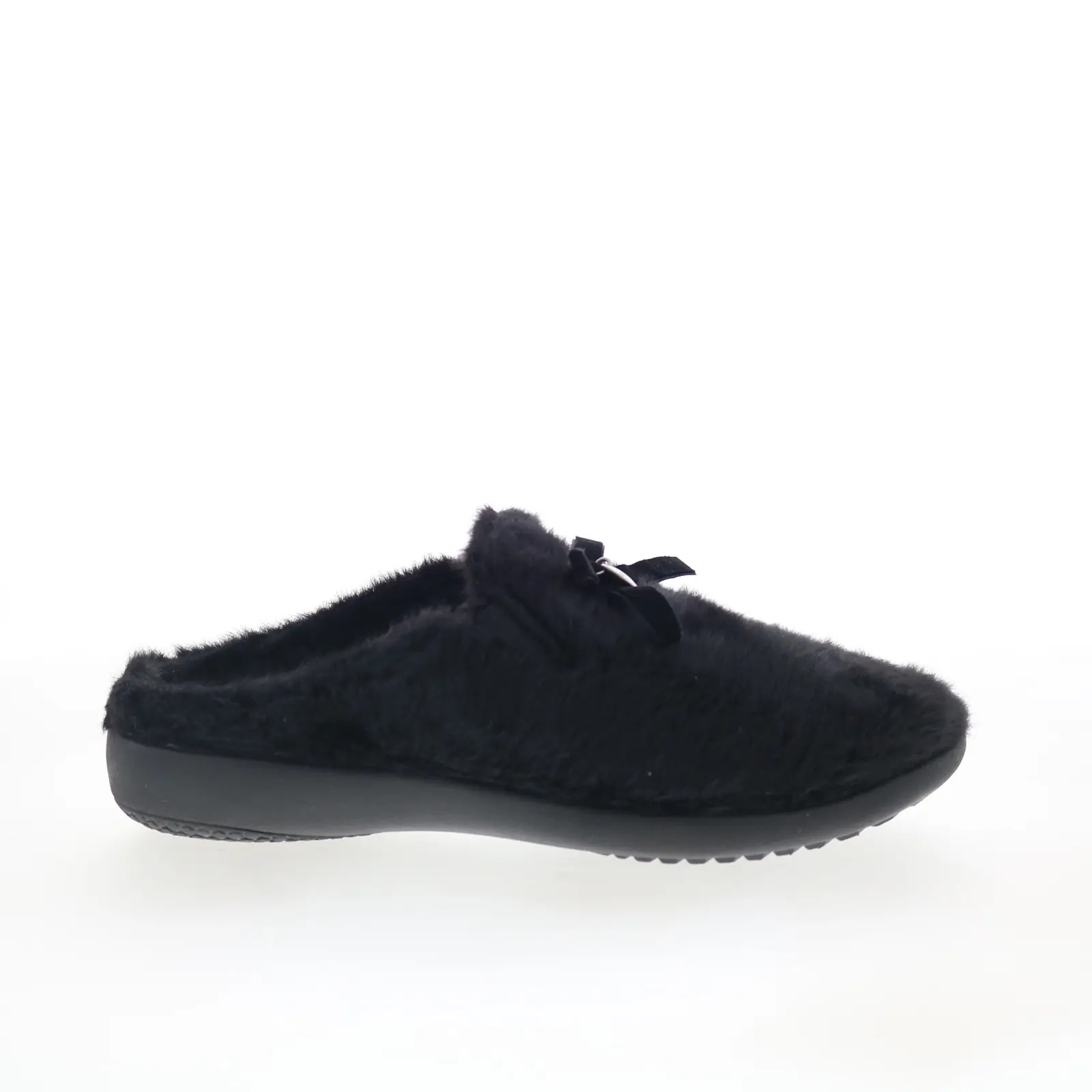Spenco Charm Slipper SP1195BLK Womens Black Canvas Clogs Slippers Shoes