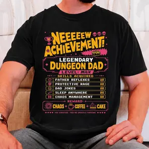 Father's Day - Legendary Dungeon Dad Shirt, New Achievement Fathers Day Tee, Dungeon Crawler Carl DCC Fan Funny LitRPG Gamer Dad Gift