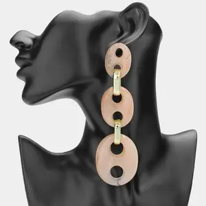 Triple Cap Link Drop Earrings