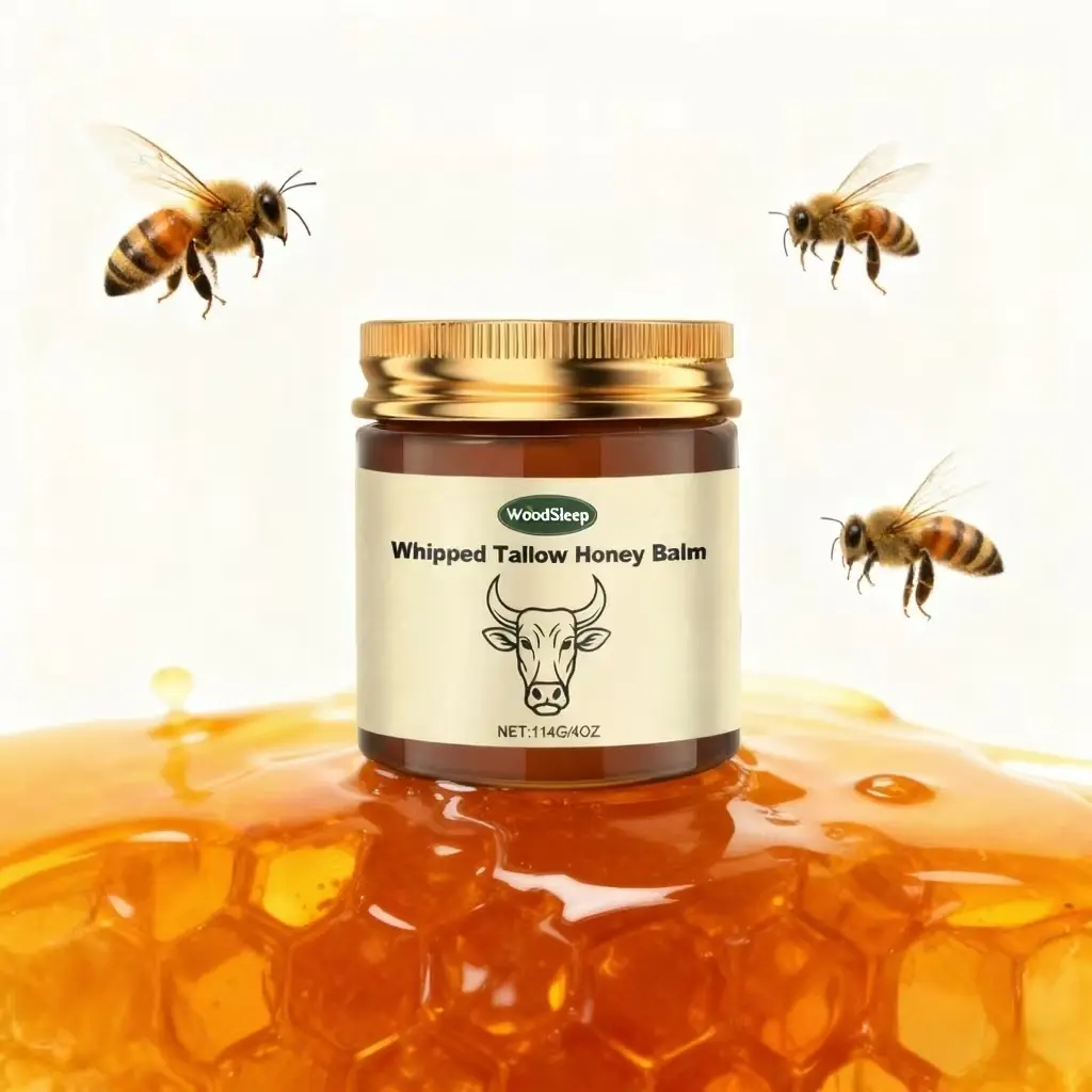 Beef Tallow for Skin & Face, Whipped Tallow Honey Balm Cream, 100% Grass-Fed Beef Tallow Face Moisturizer with Raw Honey, Natural Body Lotion & Skin Care for Women & Men