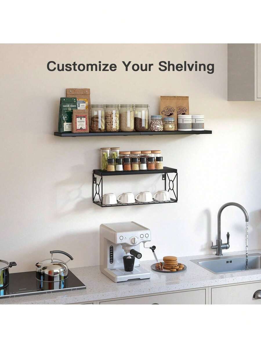 Bathroom Floating Shelves For Wall Mounted Shelf Over Toilet Farmhouse Home Decor Display Shelving Small 16 Inch.