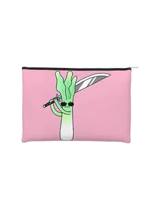 1 piece Stylish Samurai Leek Warrior Makeup Bag Chinese cabbage Toiletry Bag with Zipper Travel Cosmetic Pouch Wash Bag Gift Bag Perfect for Graduation Season Wedding Season and Other