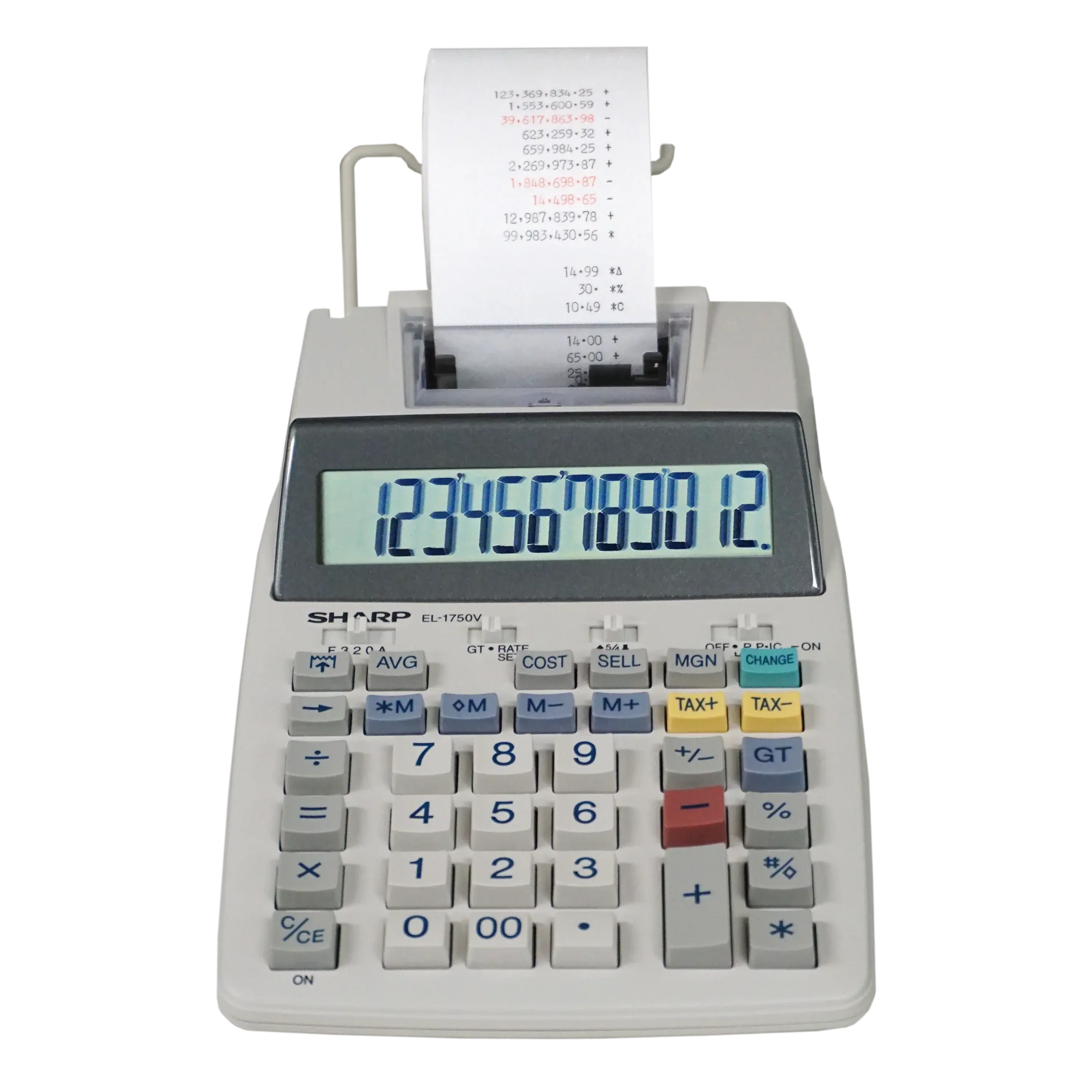 Sharp 12-Digit Printing Calculator with Extra-Large Display and One-Touch Change Calculation