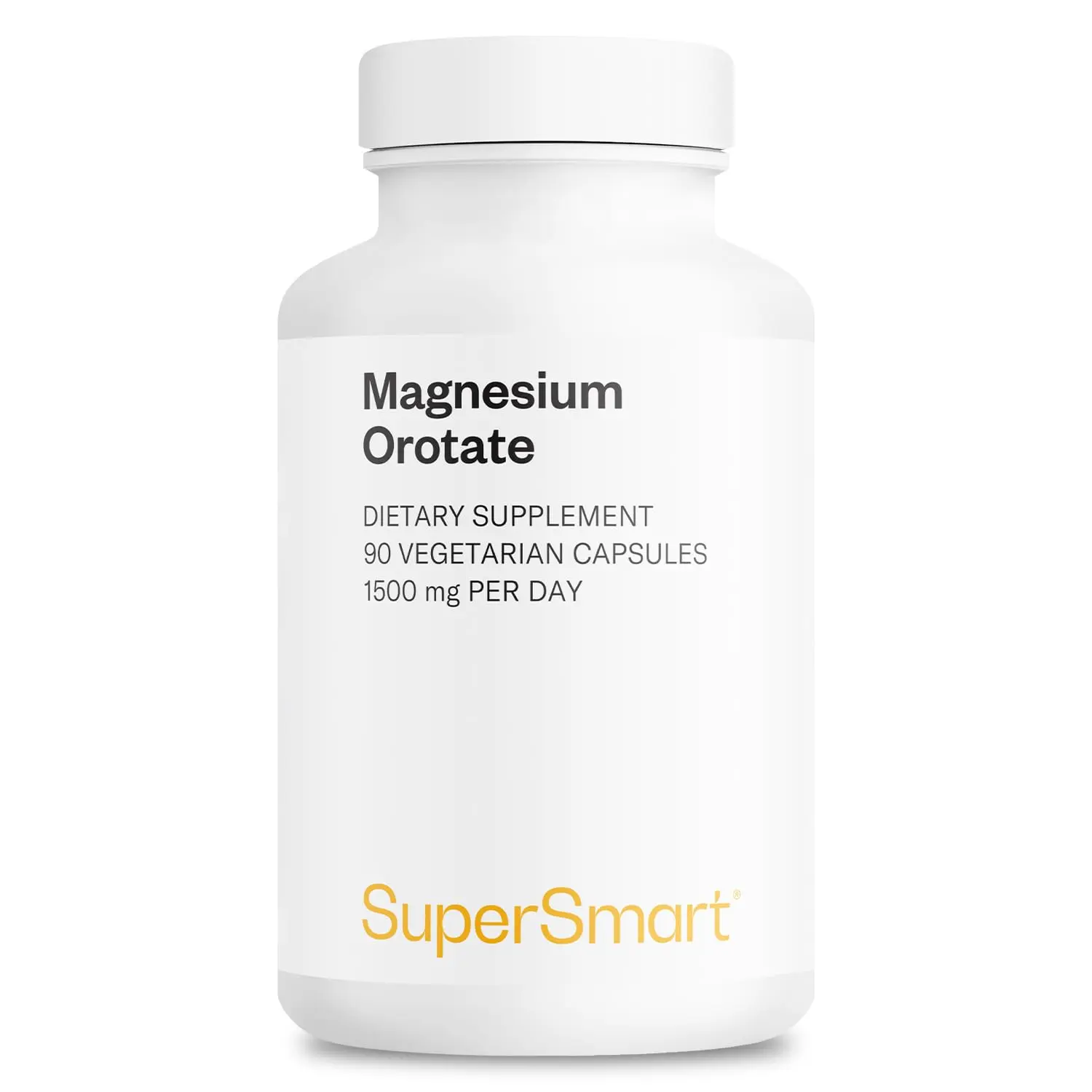 SuperSmart - Magnesium Orotate 1500mg per Day - High Absorption Magnesium Supplement | Non GMO & Gluten Free - 90 Vegetarian Capsules