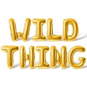 Letter Balloons - WILD THING 16" Inch Alphabet Letters Foil Mylar Balloon Birthday Party Banner