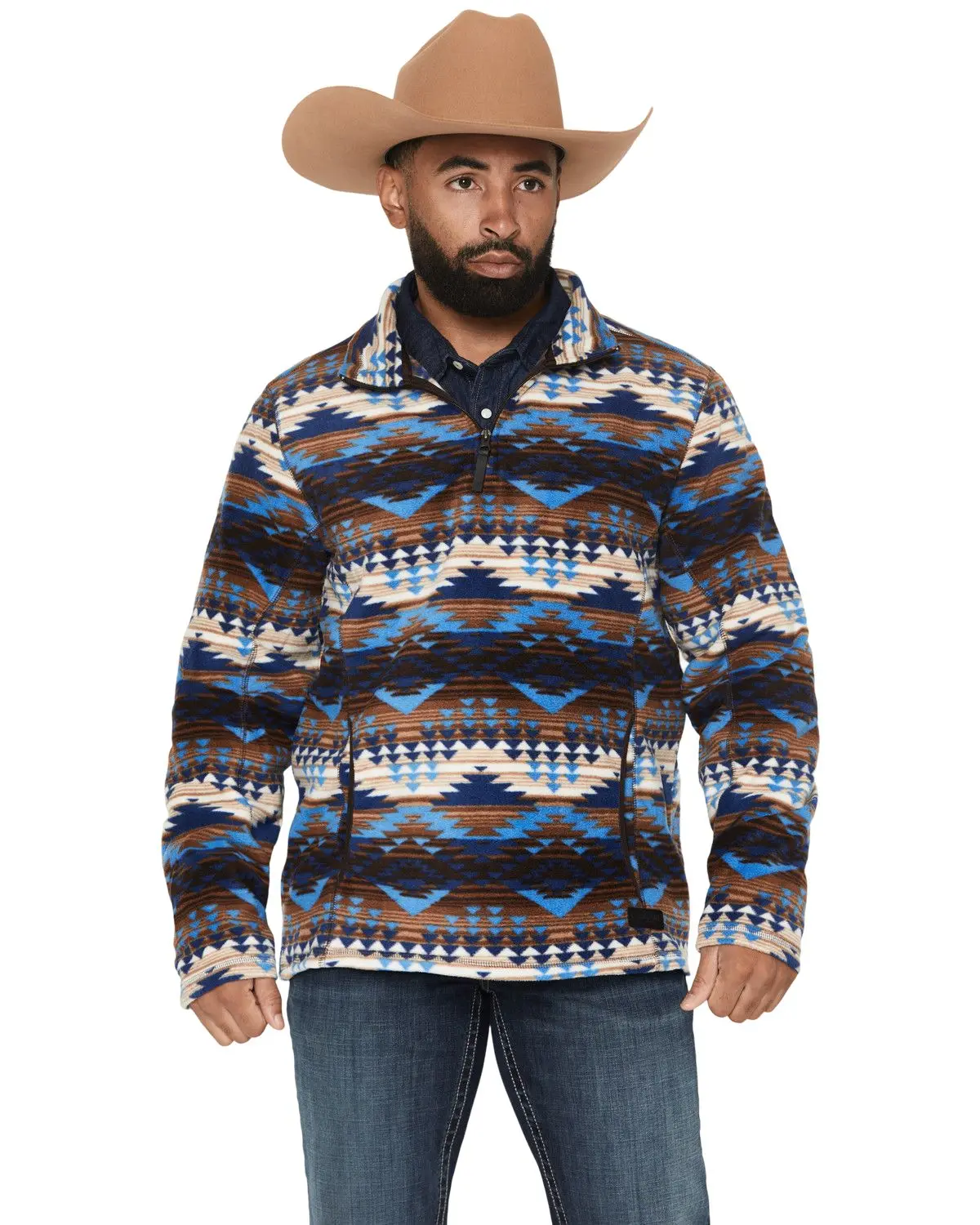 Rock & Roll Denim Men's And Men'S Boot Barn Southwestern Print 1/4 Zip - Bm91c08647