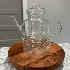 Tetera de cristal con calentador princess heritage. Princess house