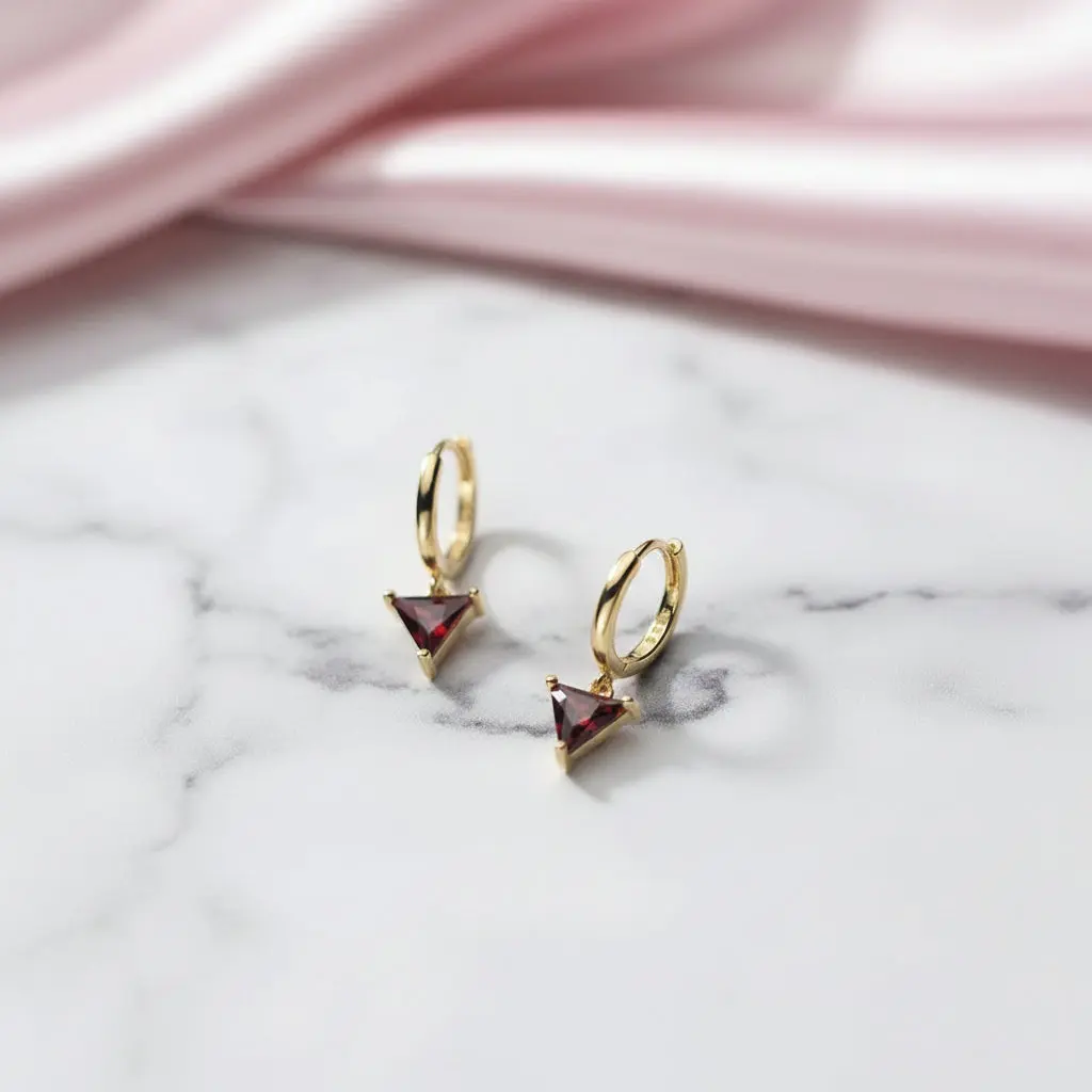 Geometric Diamond Option Punk Hoop Earrings