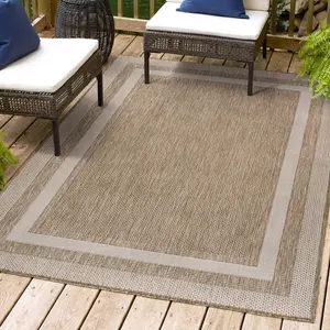 JONATHAN Y Dover Classic 3-Stripe Border Indoor/Outdoor Area Rug for Living Room, Patio, Backyard.; for Living Room, Kitchen, Bedroom, Dining Room, Patio, Porch, Backyard