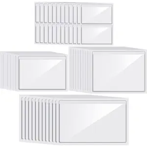 60 Pcs 4 Sizes Clear Self Adhesive Pockets Index Card Photo Sleeves for Planners and Binders