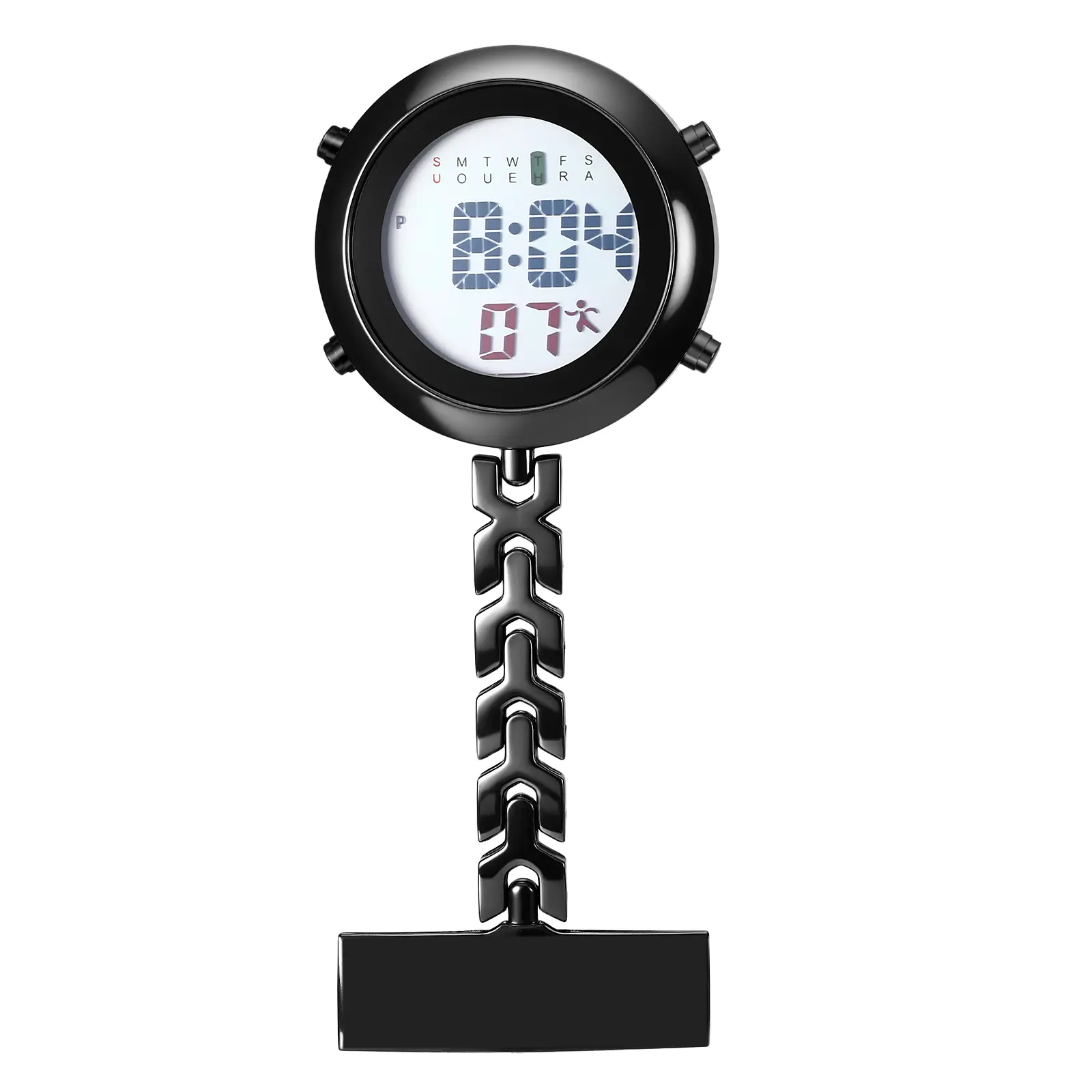OIDEA Multifunctional Clip-On Quartz Fob Digital Watch - Digital Display, Weekday Calendar, Stopwatch, Alarm, Durable Alloy Unisex Water Resistant Watch for Women, Watches For Women summerwins,