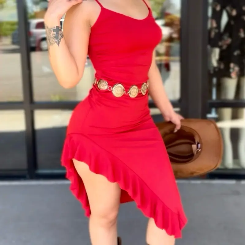 Ruffle midi dress western party