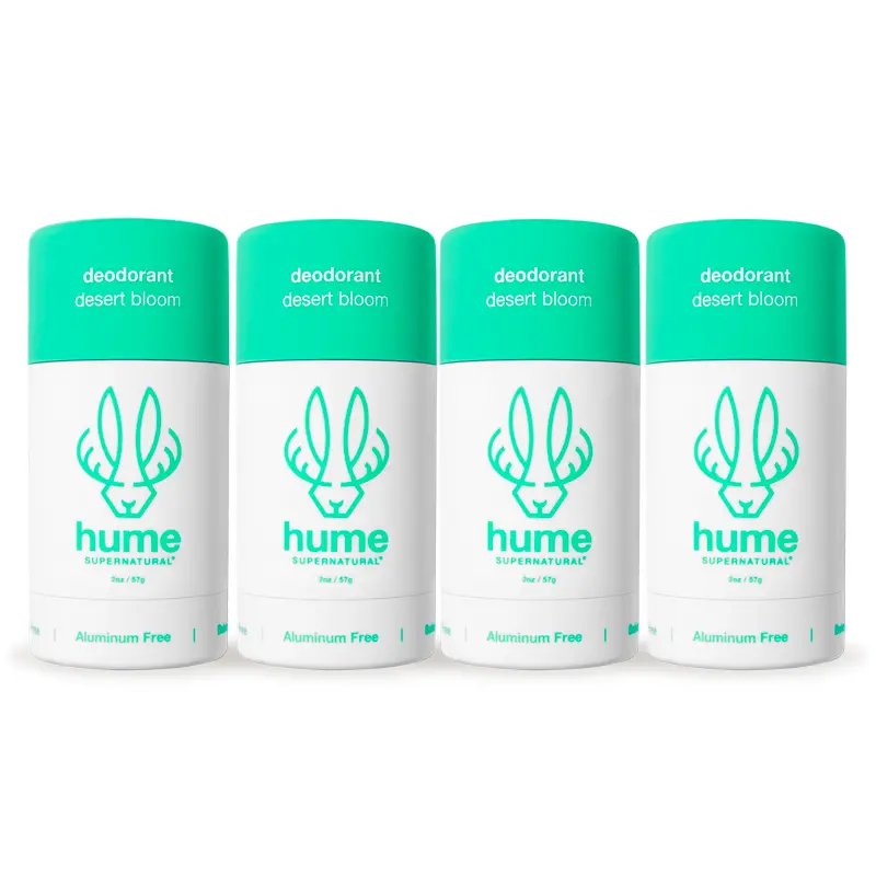 Hume Supernatural Deodorant-4-Pack, Plant & Probiotic-Based-Sensitive Skin Safe-Baking Soda Free Hume Supernatural Deodorant-4-Pack, Plant & Probiotic-Based-Sensitive Skin Safe-Baking Soda Free