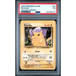Pikachu Yellow Cheeks PSA 1 1999 Pokemon Base Set #58