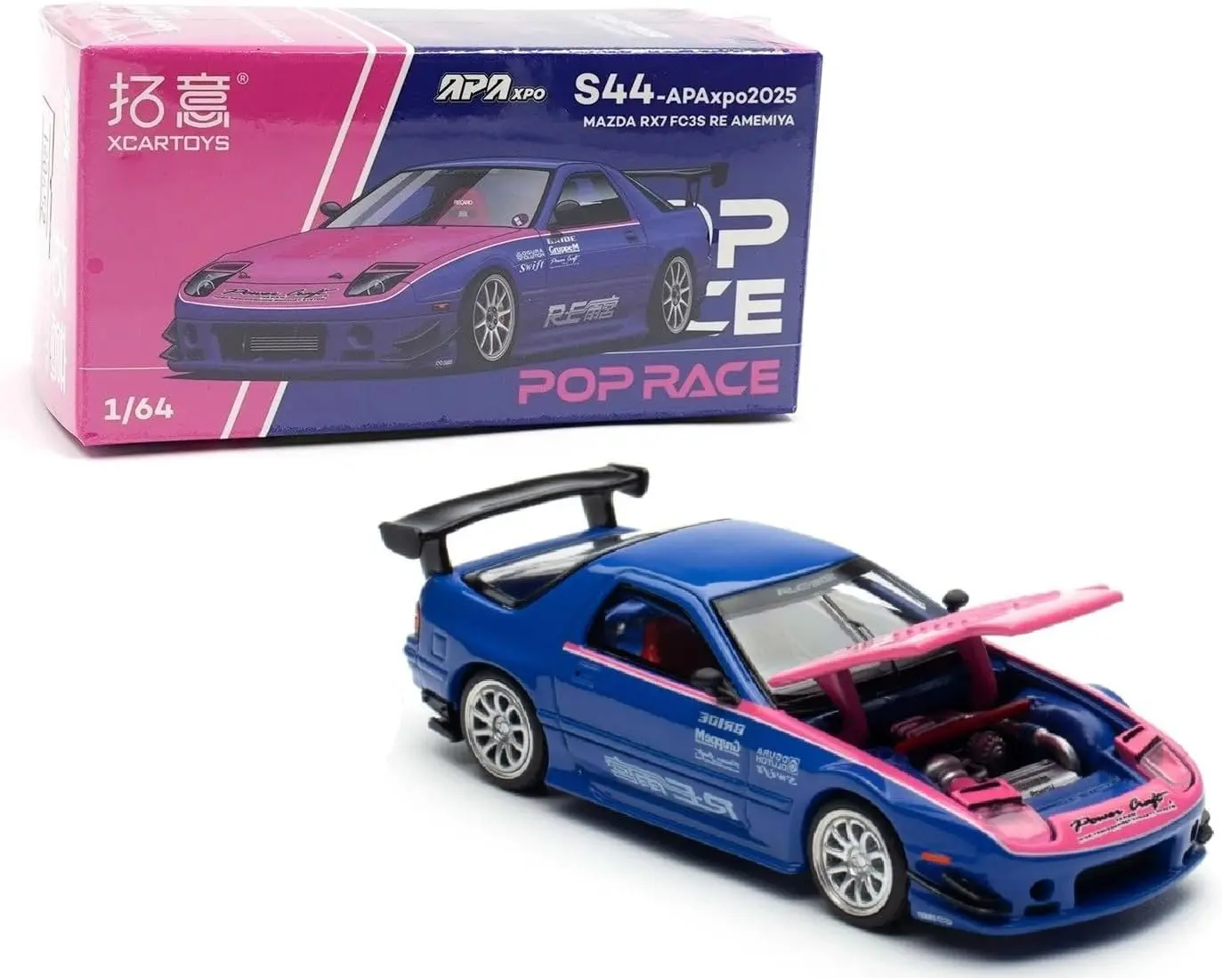 Xcartoys x Pop Race 1:64 Mazda RX7 FC3S RE Amemiya APAxpo 2025 Diecast Model Car Limited Edition PR640396