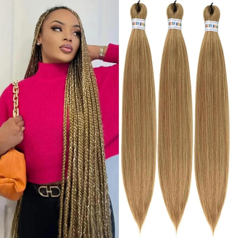 Tinsel Fashion Braiding Hair Pre stretched Magenta Pink Braiding Hair for Glitter Braids Festival Braids