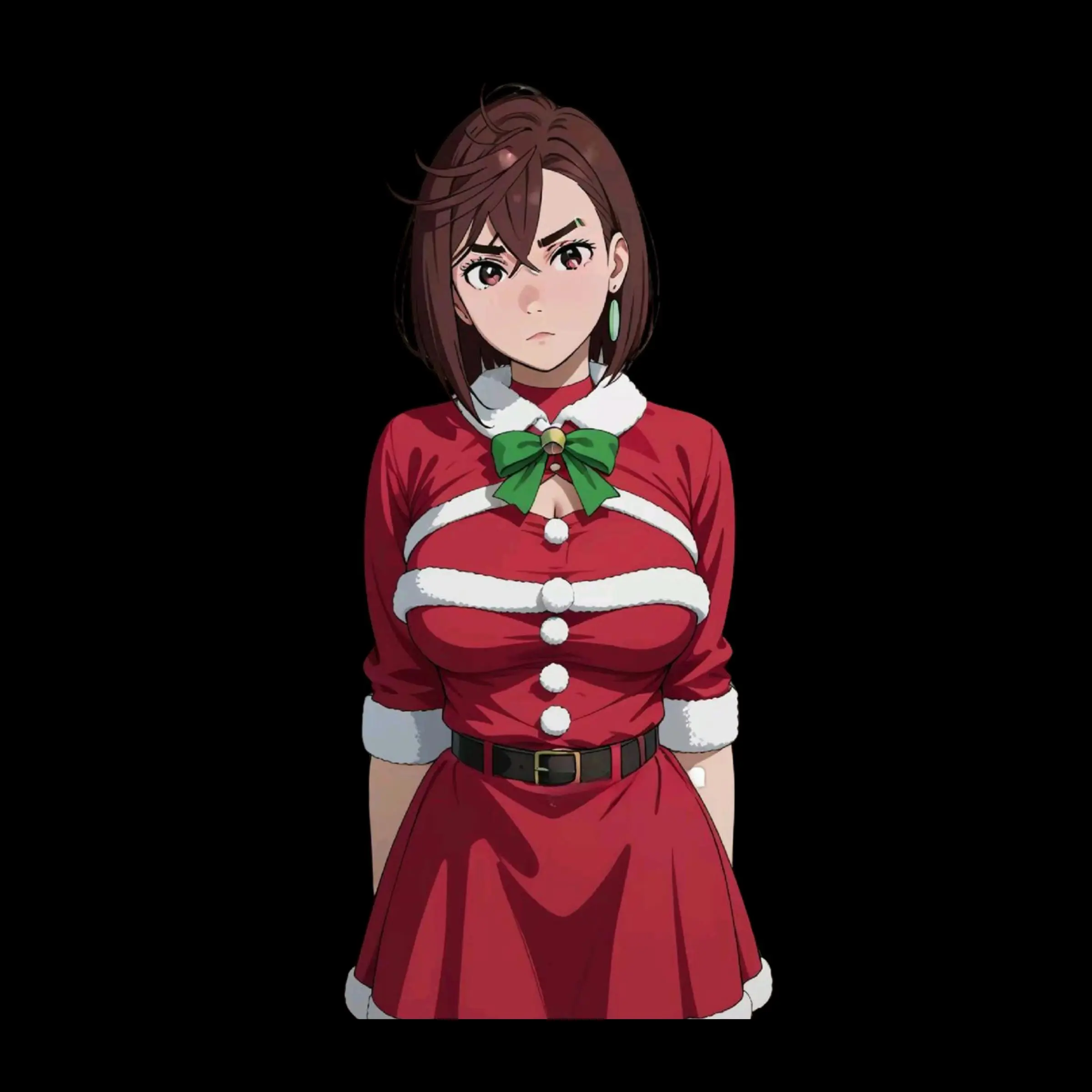 Momo Ayase Christmas Sticker, Vinyl Sticker for Holiday Laptop Decor, Momo Ayase in Santa Outfit, Phone and Notebook Use