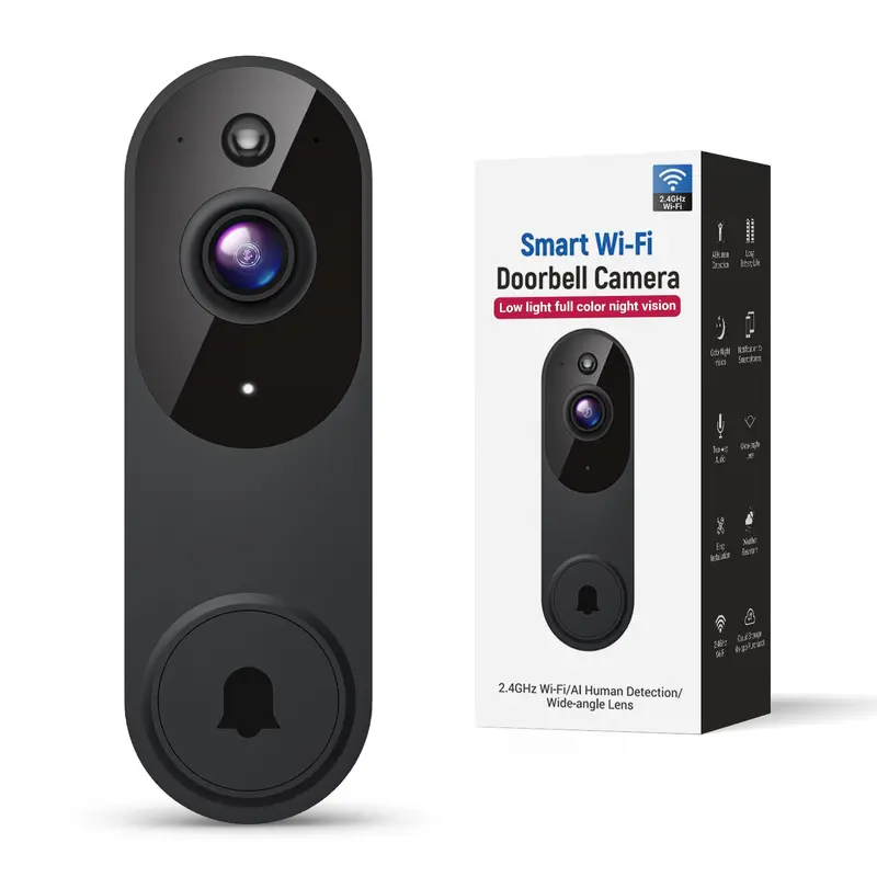 [New Deal] Smart Video Doorbell Camera Wireless, AI Human Detection and Instant Alerts, Night Vision, 2-Way Audio, Battery Powered Home Security System Intercom, Wifi Smart Doorbell