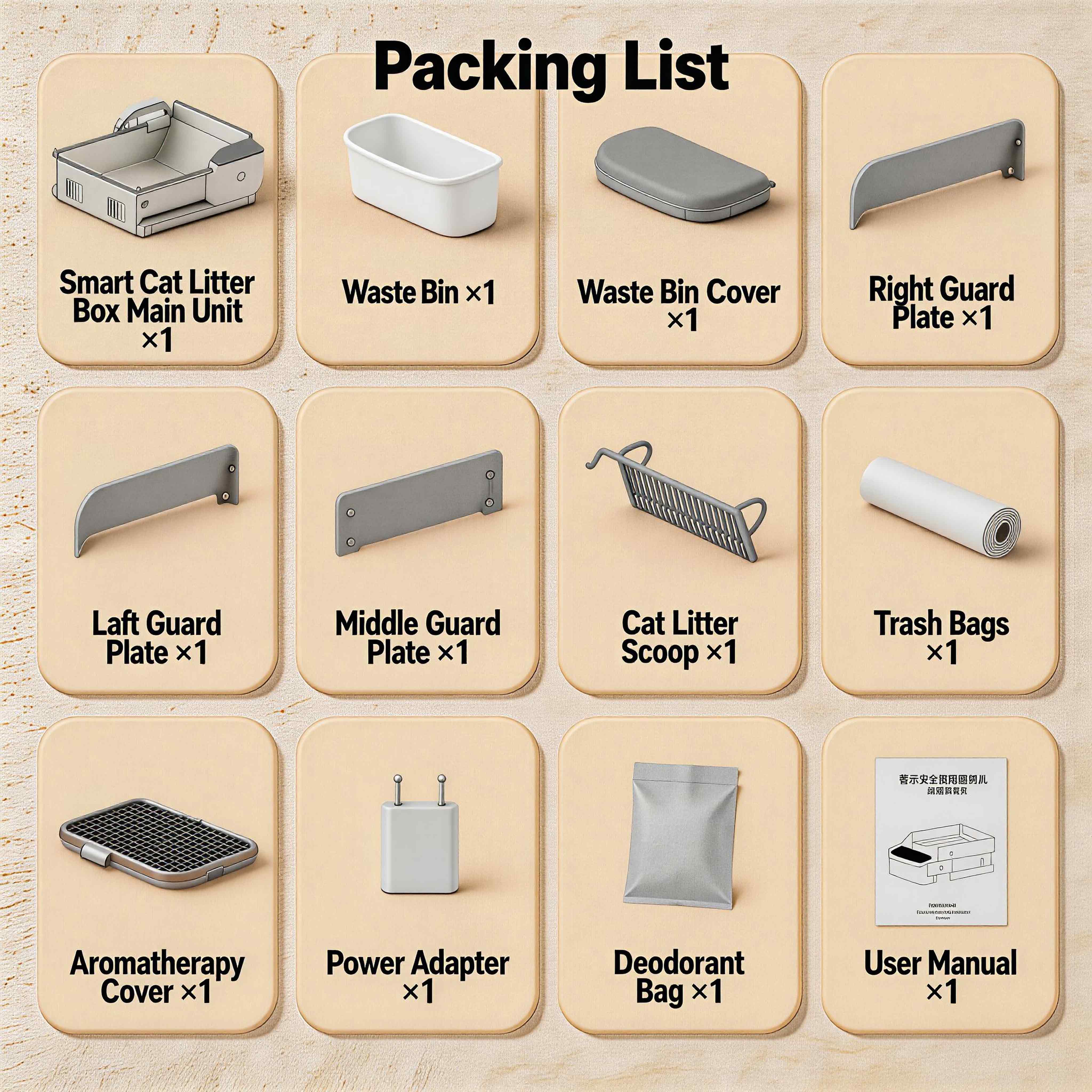 【New Arrival fan seckill price 】Automatic Litter Box Self Cleaning Odor Control for Cats 3LB to 50LB Large Capacity APP Control Safety Sensor Multi-Cat Use