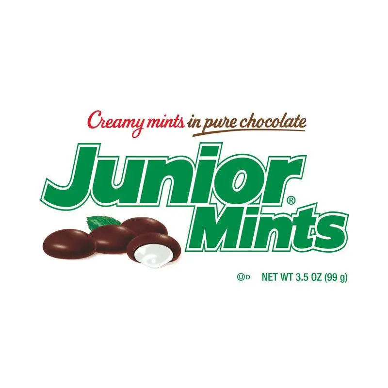 Junior Mints Chocolate Mint Candy, Creamy Mint Centers Covered in Chocolate, 3.5 oz Box (Pack of 12)