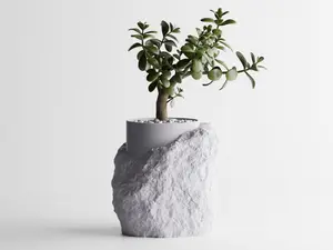Realistic Stone-Inspired Garden Rock Planter – Unique Succulent and Indoor Plant Pot – Modern Flower and Outdoor Planters for Shelf Decor & Gifts