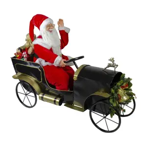 Northlight 33" Santa Delivering Presents in Vintage Car Decor