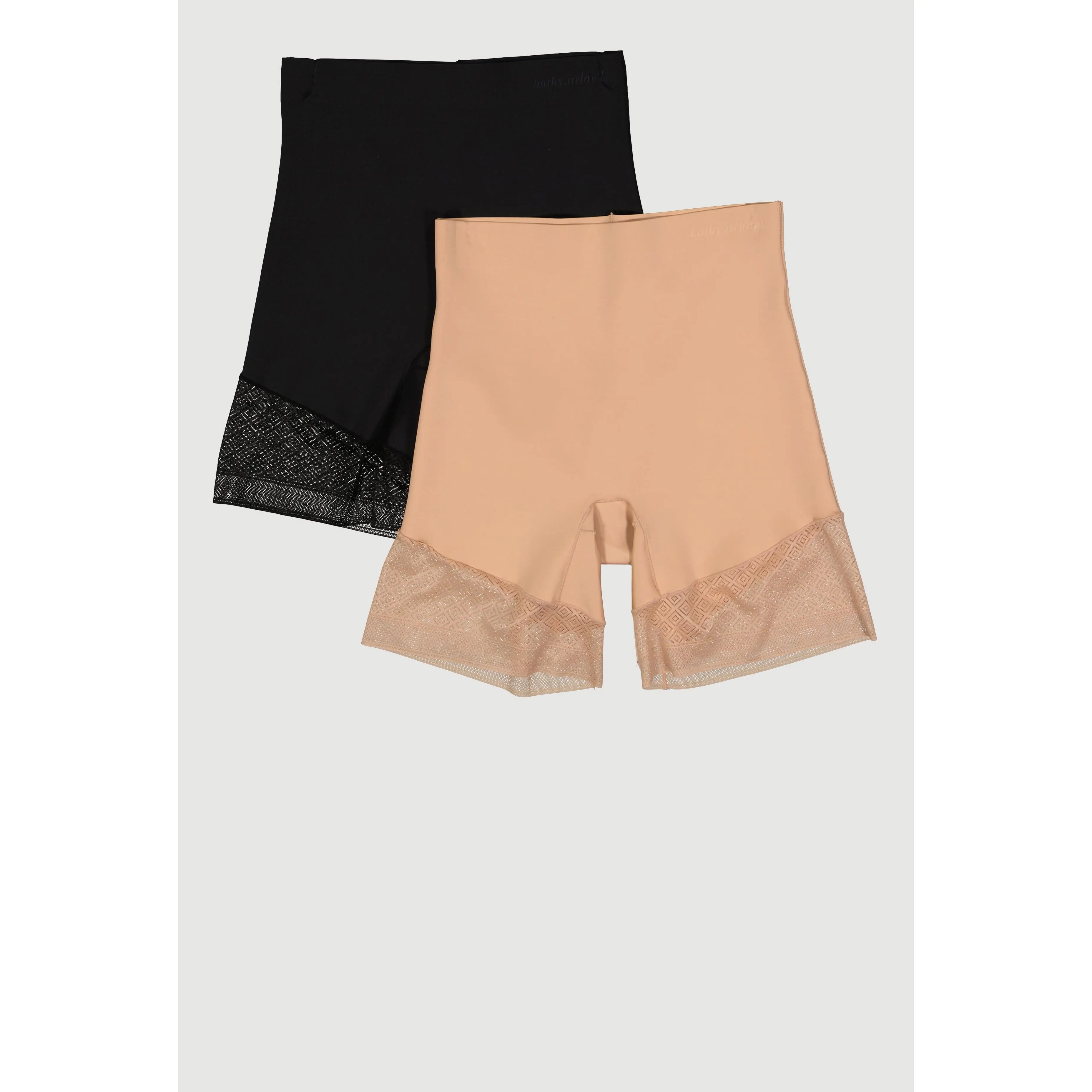 High Waisted Lace Detail Shapewear Shorts 2 Pack