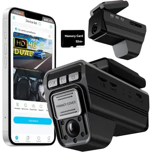 4G LTE   Camera with Remote Live View - Dual 1080P Front and Inside Dash Cam, Anti- Cloud Storage, AI Motion Alert, Real-Time GPS , 2-Way Audio, No WiFi Needed