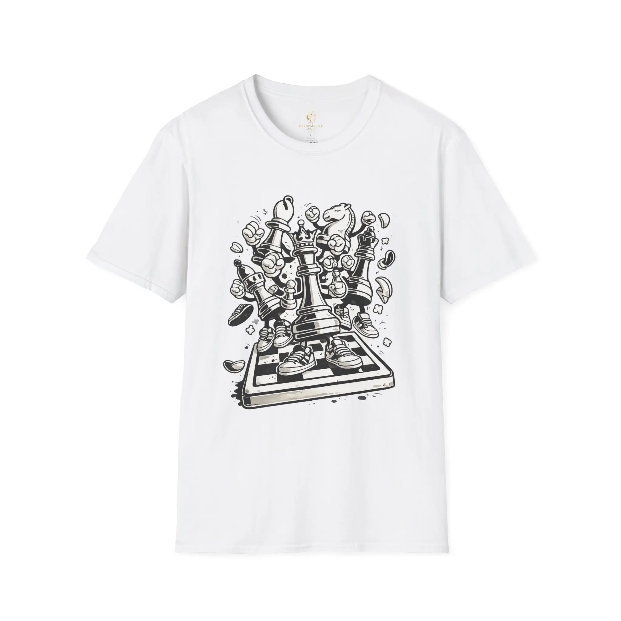 Funny Chess Streetwear T-Shirt | Cartoon Chess Pieces Graphic Tee | Urban Chess Shirt | Sneaker Chess Design | Gift for Chess Players