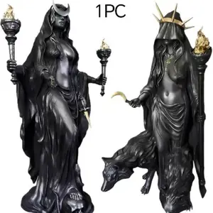 Greek Mythology Hecate Statue, Dark Style Ornament, Classic Image in Mysticism and Witch Culture, Elegant Decorative Piece