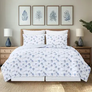 Aug Pre Order Blue Paradise Quilt Set, 2 Size Options